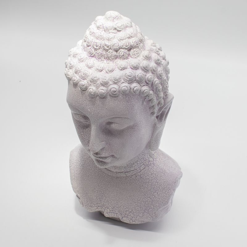 Buddha-Büste-Lampe Lavendel-Craquelé – Ovalständer