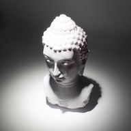 Buddha-Büste-Lampe Lavendel-Craquelé – Ovalständer