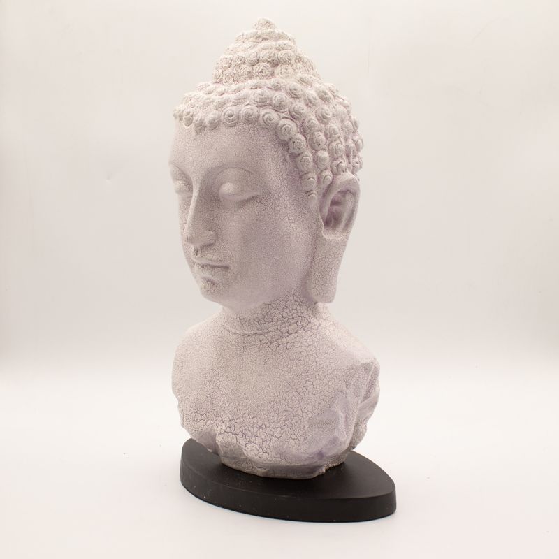 Buddha-Büste-Lampe Lavendel-Craquelé – Ovalständer