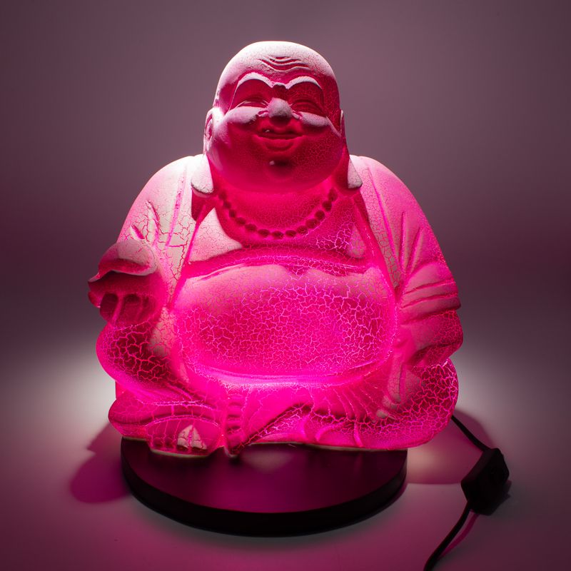 Lachender Buddha Lampe Drachenfrucht - runder Stand