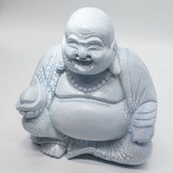 Lachende Buddha-Lampe Himmelblau - Rundständer