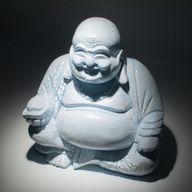 Lachende Buddha-Lampe Himmelblau - Rundständer