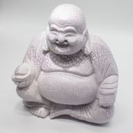 Lachende Buddha-Lampe Lavendel-Krackle - Runder Ständer