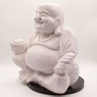 Lachende Buddha-Lampe Lavendel-Krackle - Runder Ständer