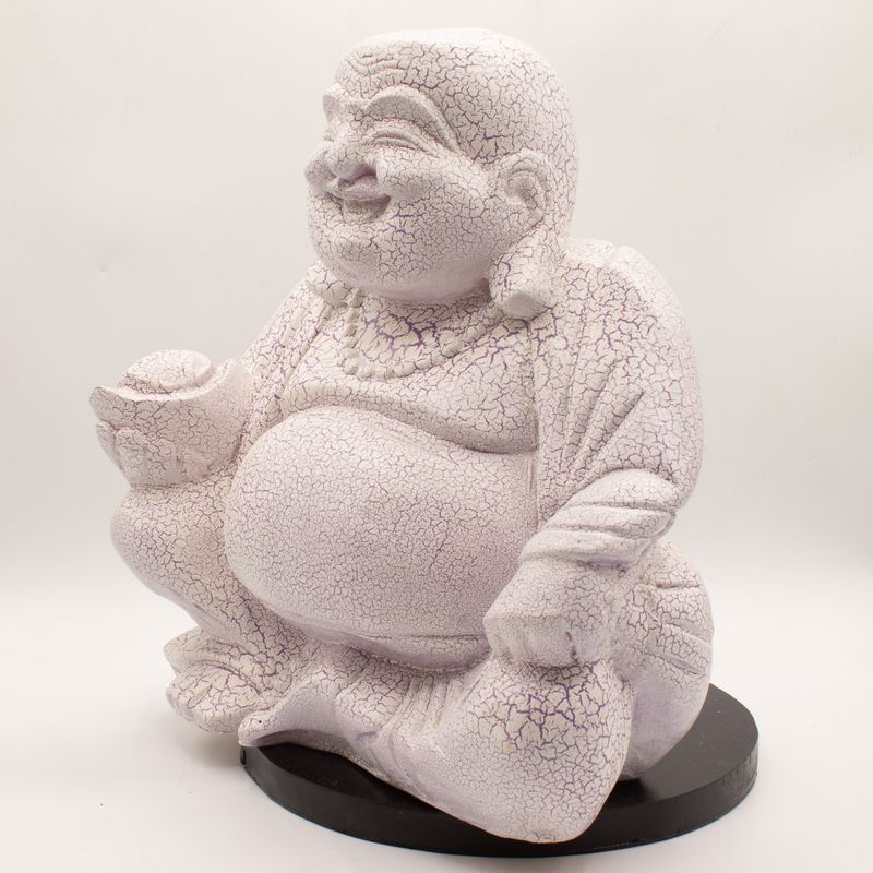 Lachende Buddha-Lampe Lavendel-Krackle - Runder Ständer