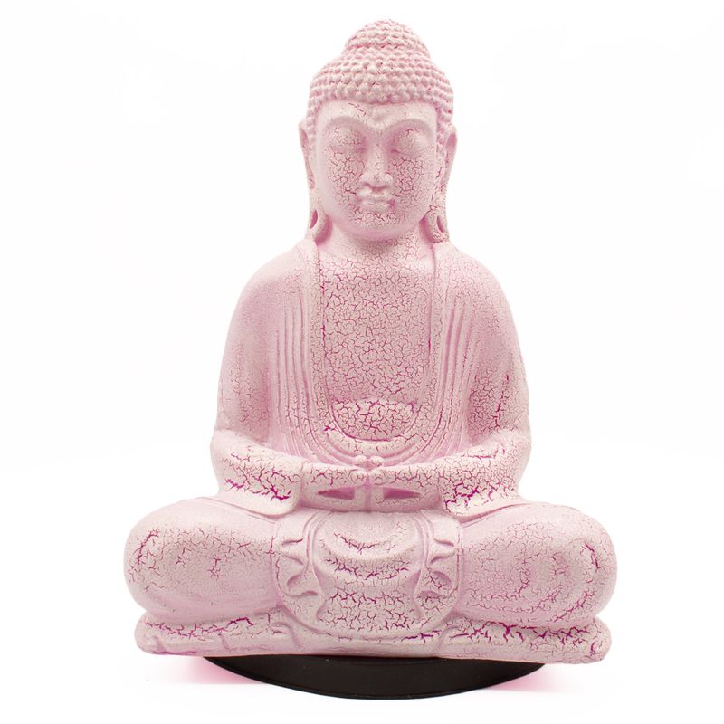 Meditation Buddha-Lampe Kirsch-Crackle - Ovaler Stand