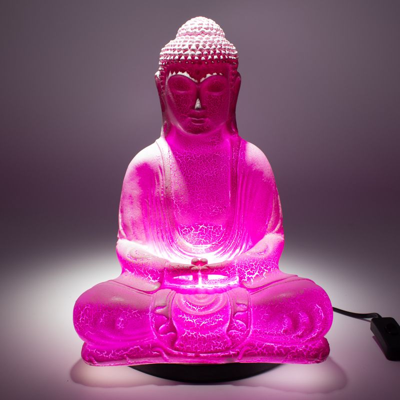 Meditation Buddha-Lampe Kirsch-Crackle - Ovaler Stand