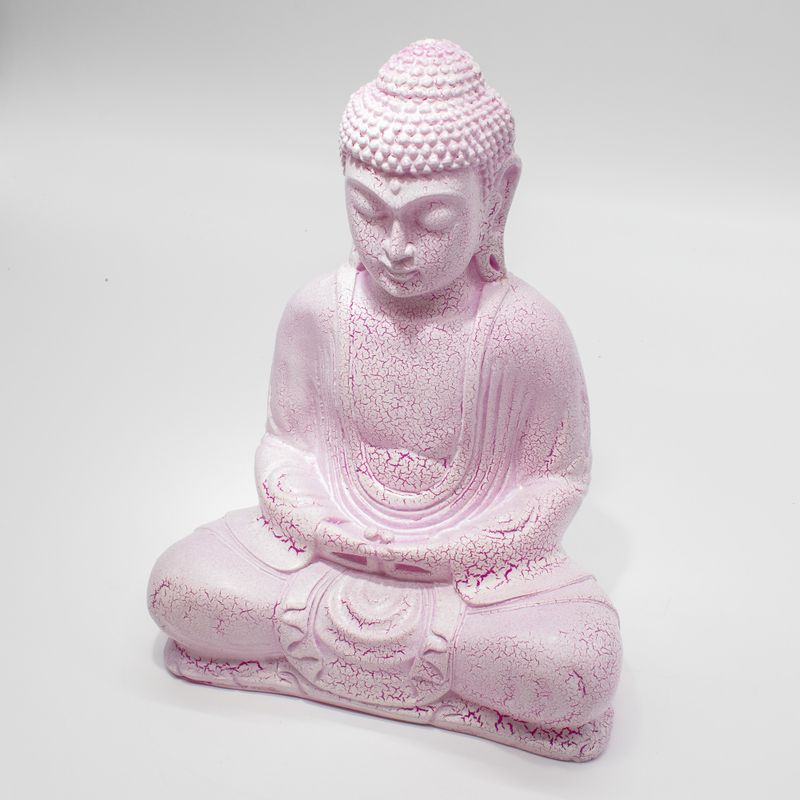 Meditation Buddha-Lampe Kirsch-Crackle - Ovaler Stand