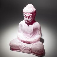 Meditation Buddha-Lampe Kirsch-Crackle - Ovaler Stand