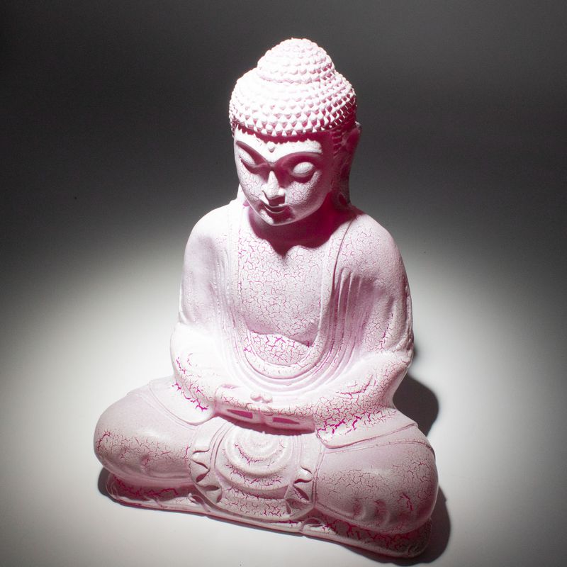 Meditation Buddha-Lampe Kirsch-Crackle - Ovaler Stand