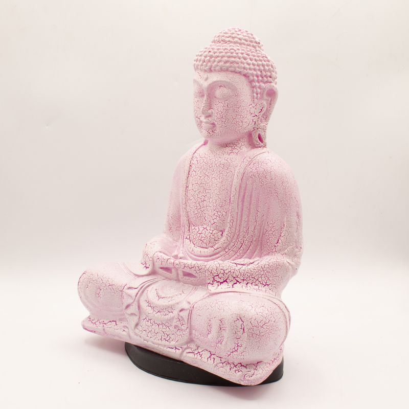 Meditation Buddha-Lampe Kirsch-Crackle - Ovaler Stand