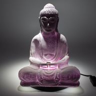 Meditation Buddha-Lampe Lavendel-Krakelee - Ovaler Stand