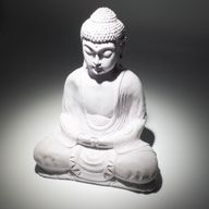 Meditation Buddha-Lampe Lavendel-Krakelee - Ovaler Stand