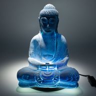 Meditation Buddha-Lampe Himmelblau - Ovaler Stand