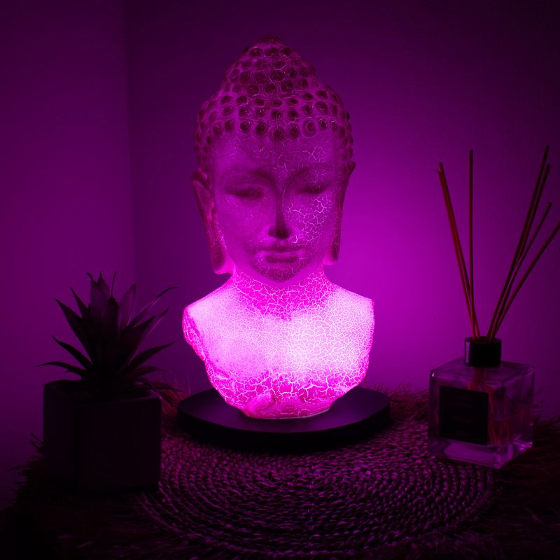 Buddha-Büste Lampe Kirsch-Craquelé - Ovaler Stand