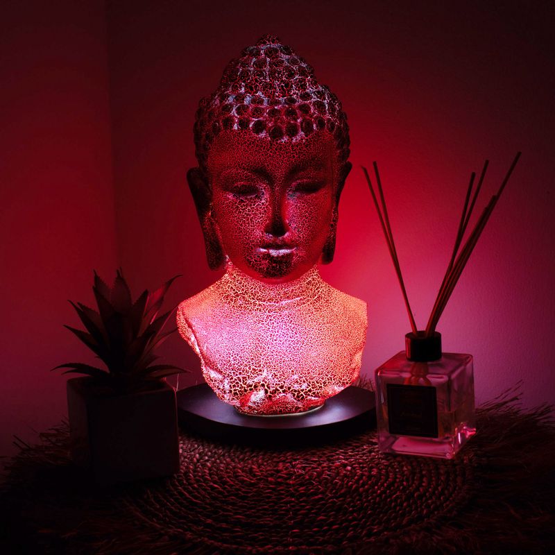 Buddha-Büste-Lampe Molton Lava - Ovaler Stand