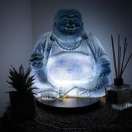 Lachende Buddha-Lampe Himmelblau - Rundständer
