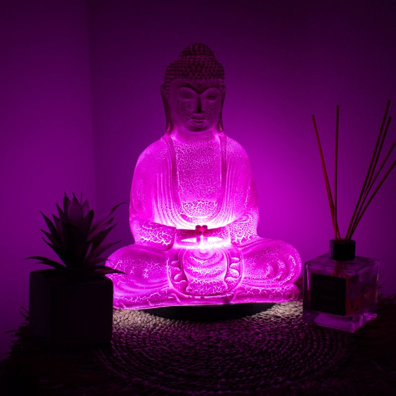 Meditation Buddha-Lampe Kirsch-Crackle - Ovaler Stand