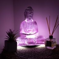Meditation Buddha-Lampe Lavendel-Krakelee - Ovaler Stand