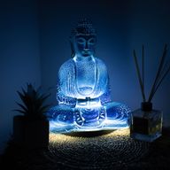 Meditation Buddha-Lampe Himmelblau - Ovaler Stand