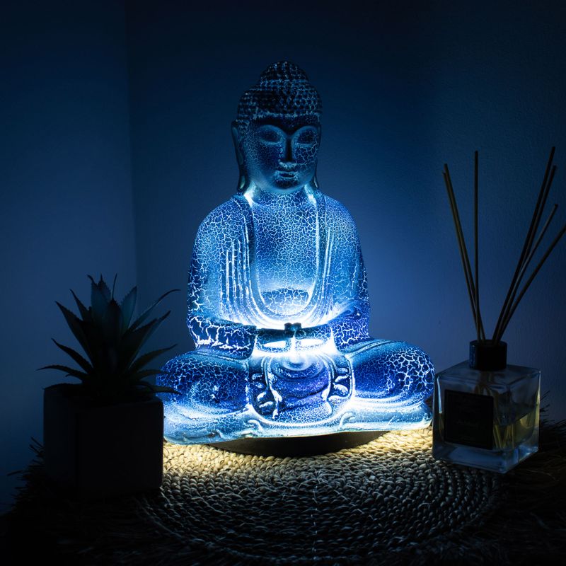 Meditation Buddha-Lampe Himmelblau - Ovaler Stand