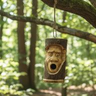 Tree Trunk Face - Bird House - Angry Monkey