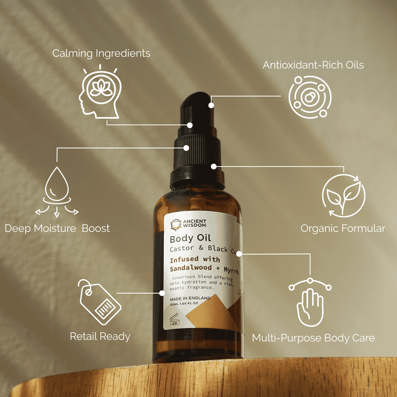 Bio-Körperöl 50 ml – Sandelholz und Myrrhe