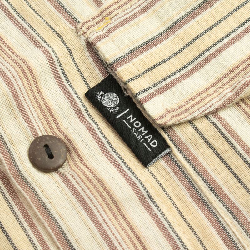 Nomad Sari Großvaterhemd - Braun-Beige - Mittel