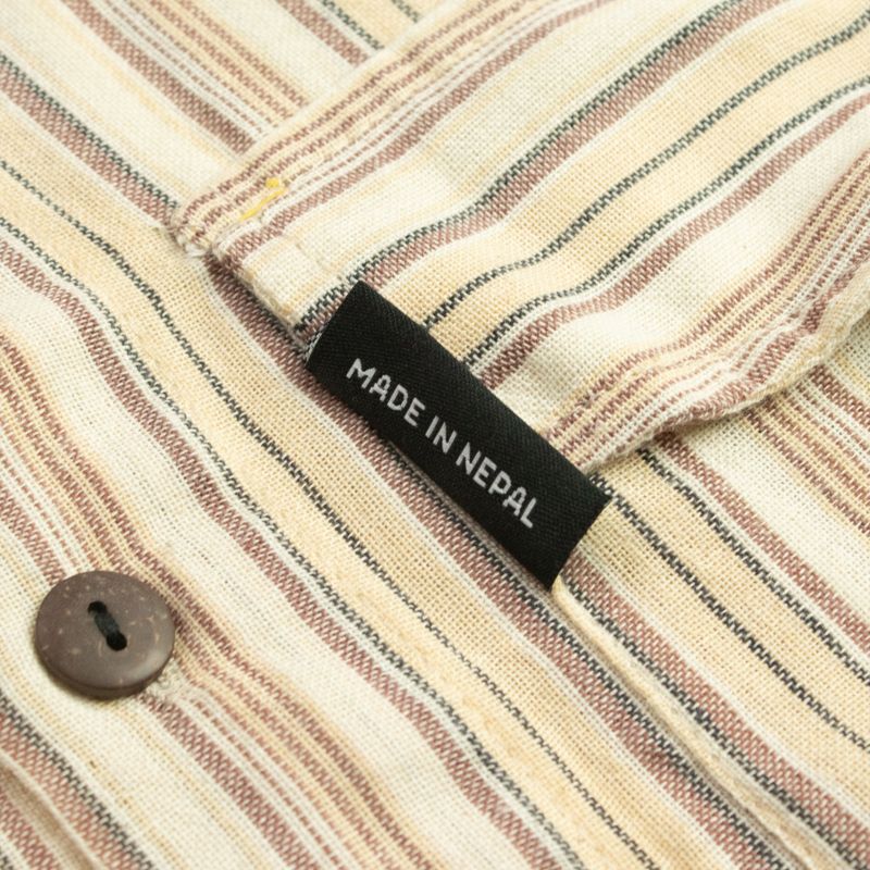 Nomad Sari Großvaterhemd - Braun-Beige - Mittel