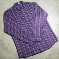 Nomad Sari Großvaterhemd - Schwarz Lila - Medium