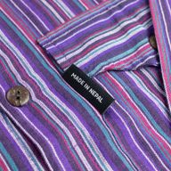 Nomad Sari Großvaterhemd - Schwarz Lila - Medium