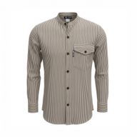 Nomad Sari Grandad Hemd - Grau Stein - Medium