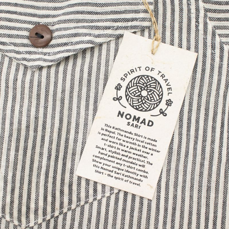 Nomad Sari Grandad Hemd - Grau Stein - Medium