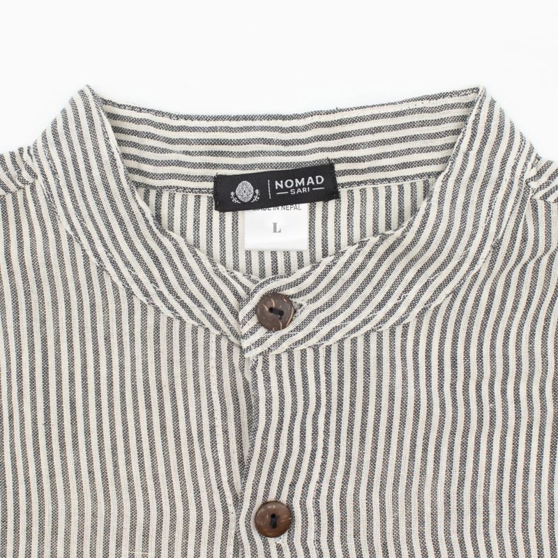 Nomad Sari Grandad Hemd - Grau Stein - Medium