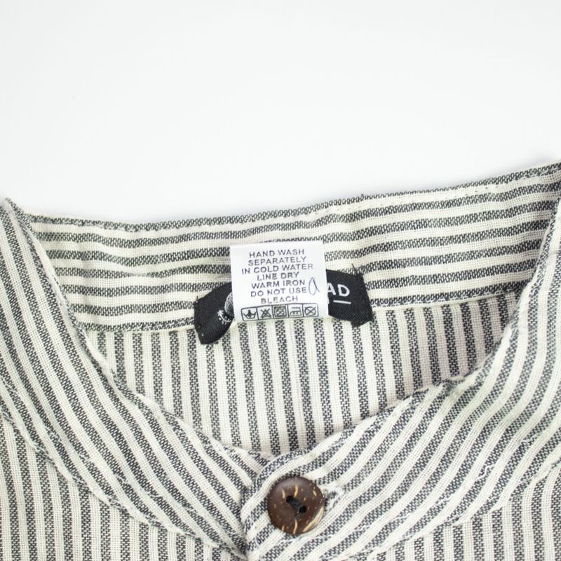 Nomad Sari Grandad Hemd - Grau Stein - Medium