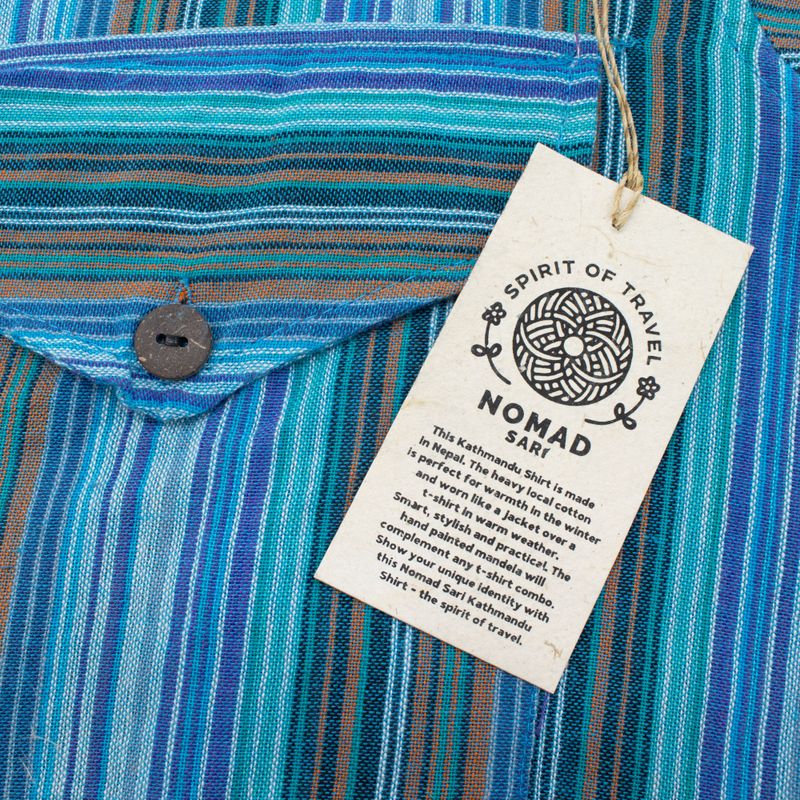 Nomad Sari Großvaterhemd - Türkis - Medium