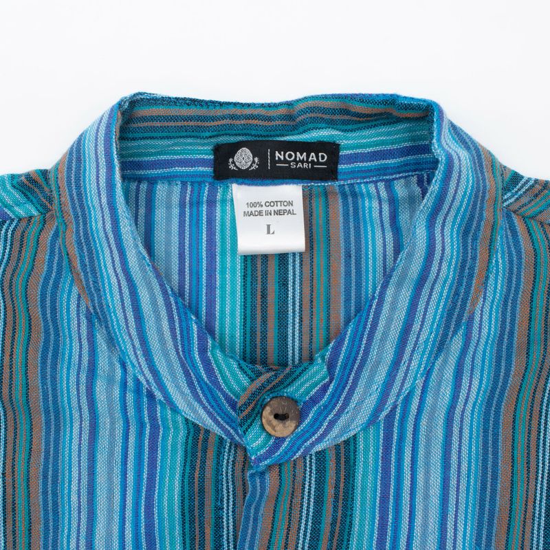 Nomad Sari Großvaterhemd - Türkis - Medium
