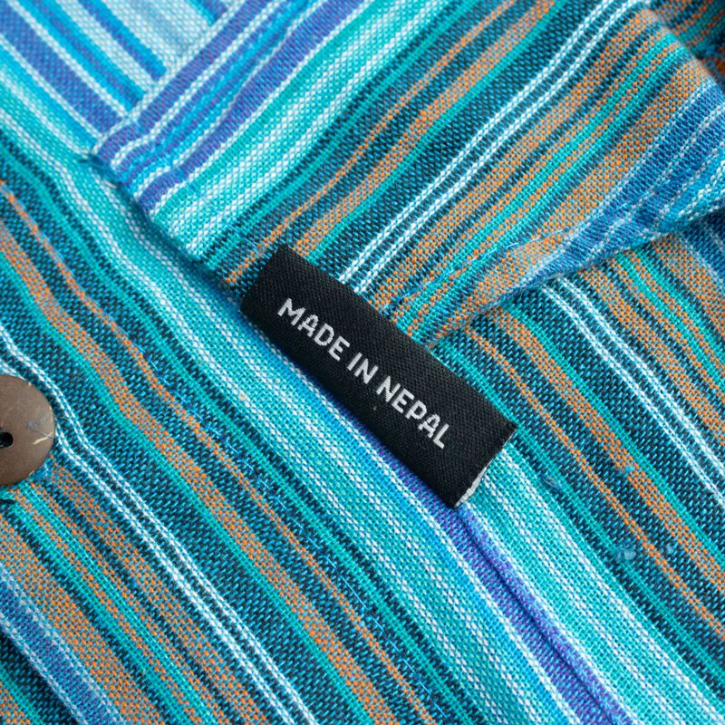 Nomad Sari Großvaterhemd - Türkis - Medium