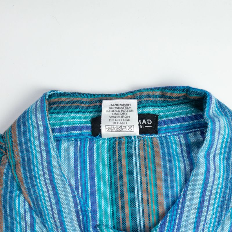 Nomad Sari Großvaterhemd - Türkis - Medium