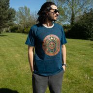 Nomad Sari steinwaschene Baumwoll-T-Shirt - Bleib wild, Mondkind - Blau - Klein