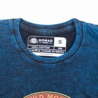Nomad Sari steinwaschene Baumwoll-T-Shirt - Bleib wild, Mondkind - Blau - Klein