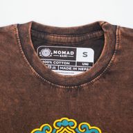 Nomad Sari Stonewashed Baumwoll-T-Shirt - Sonne & Sternzeichen - Braun - Klein
