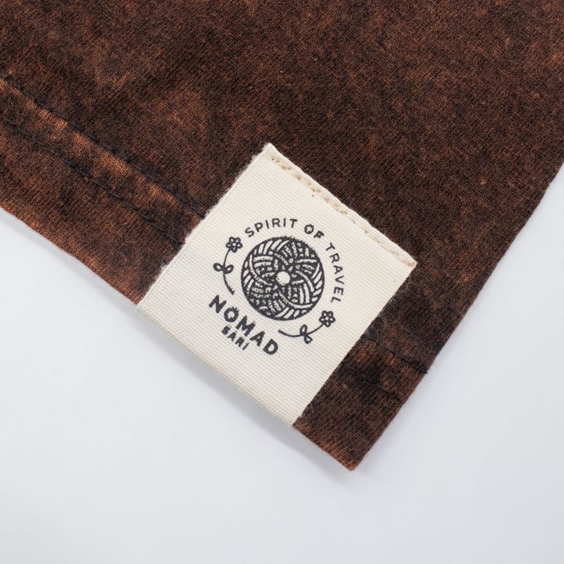 Nomad Sari Stonewashed Baumwoll-T-Shirt - Sonne & Sternzeichen - Braun - Klein