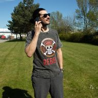 Nomad Sari Stonewashed Baumwoll-T-Shirt - Rebel - Anthrazit - Klein