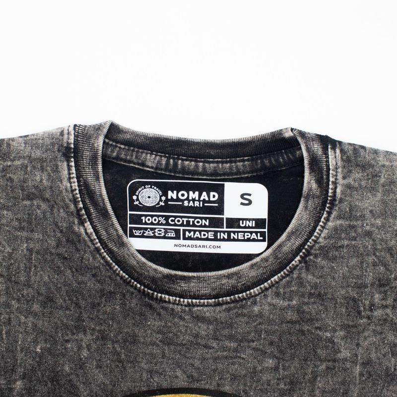 Nomad Sari Stonewashed Baumwoll-T-Shirt - Rebel - Anthrazit - Klein