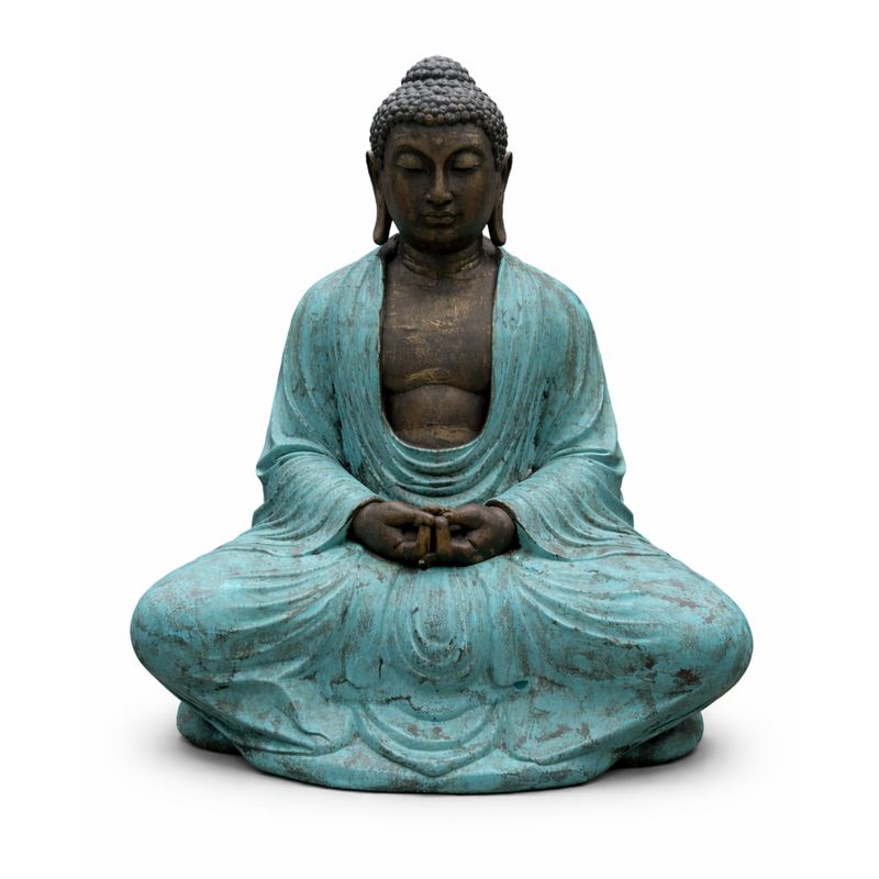 Großer thailändischer Buddha aus Türkis und Stein – 0,96 m