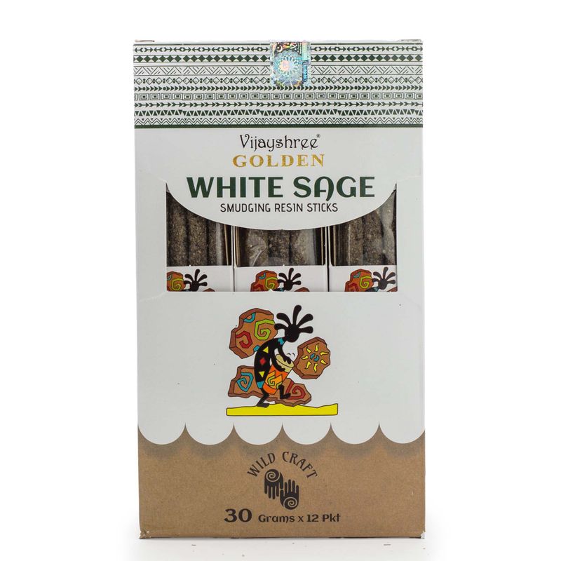 30 g Goldene Weiße Salbei-Räucherstäbchen aus Harz (6 Stück)