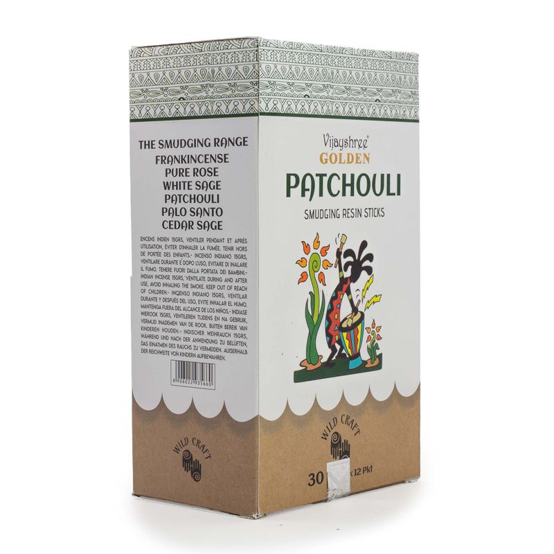 30 g Goldene Patchouli-Räucherstäbchen aus Harz (6 Stück)