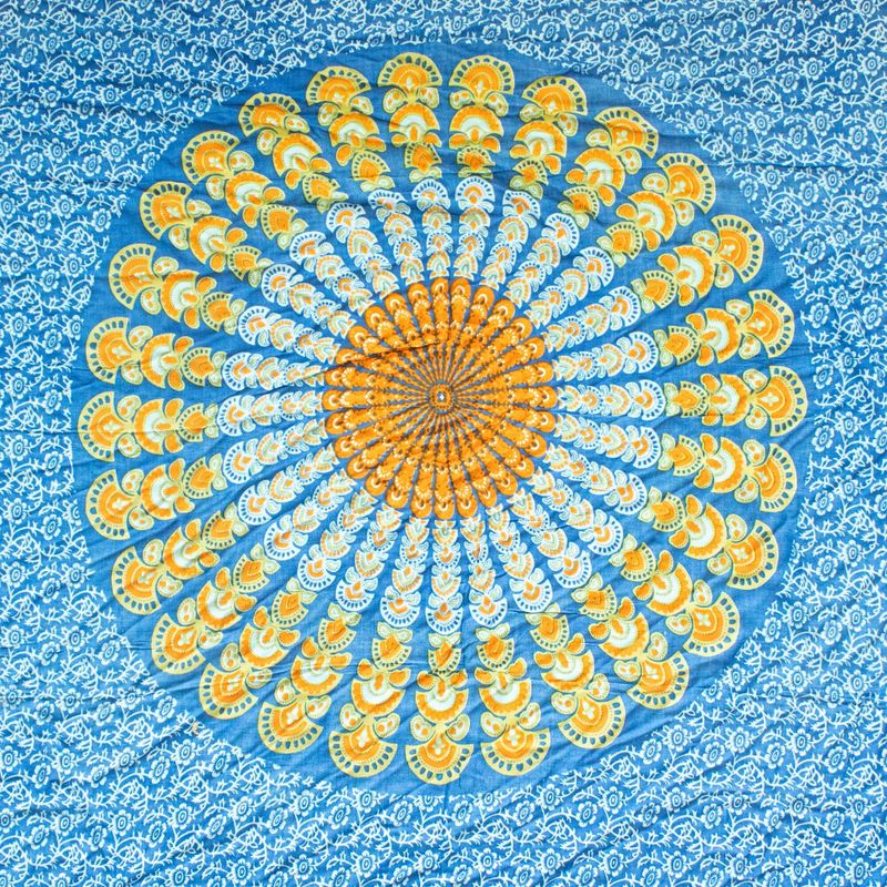 Mandela Sarong - Aquamarin & Orange