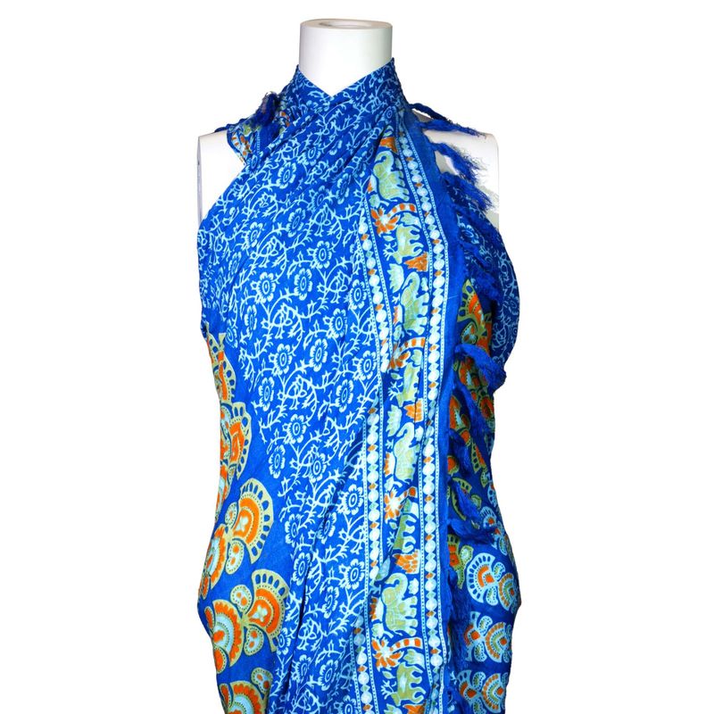Mandela Sarong - Aquamarin & Orange